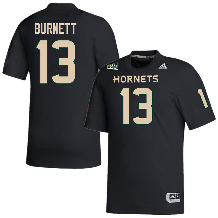 Sacramento State Hornets #13 Zeke Burnett College Football Jerseys Stitched Sale-Black